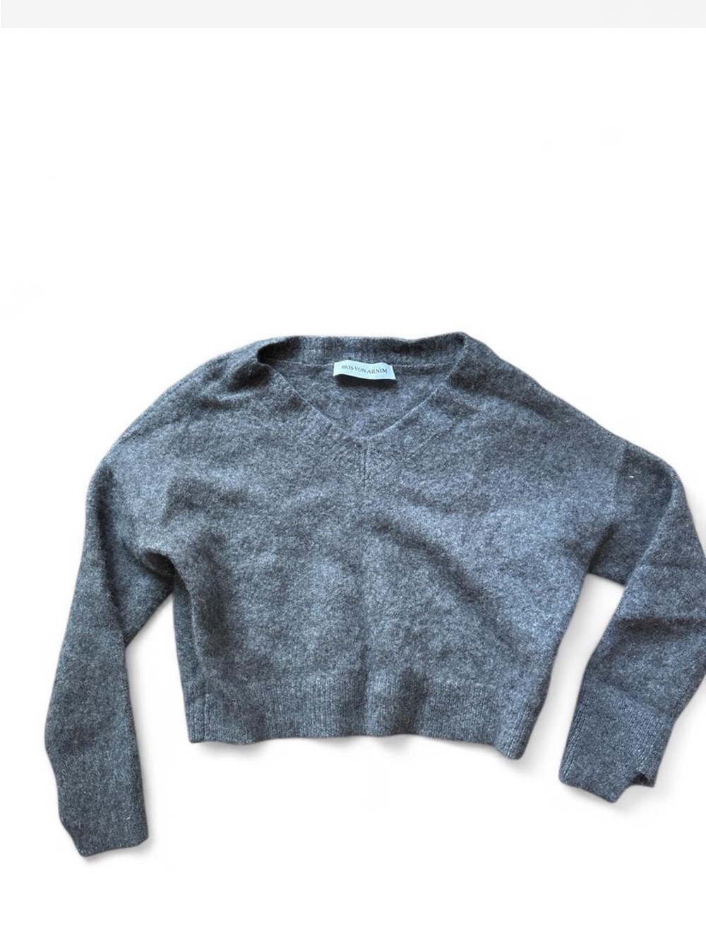 Iris von arnim Gray sweater with a chic vibe #cropped #boho